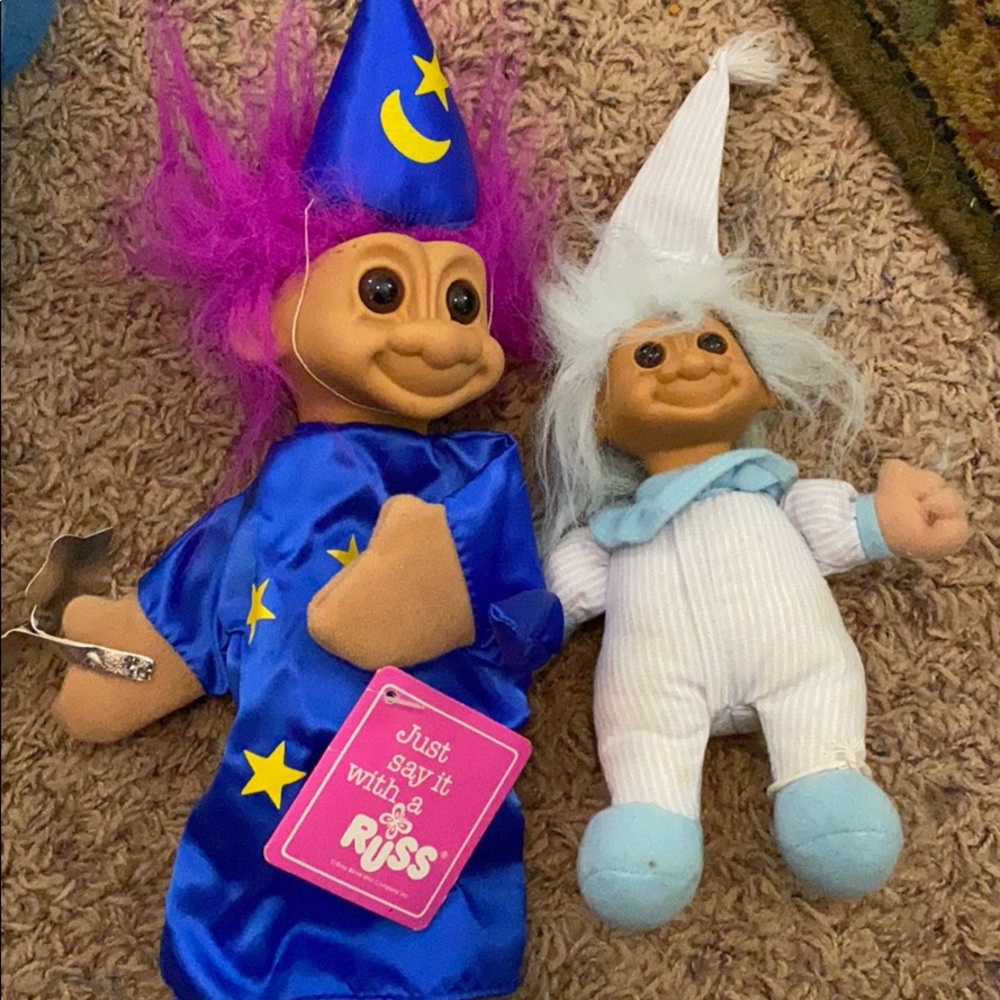 Troll doll and a troll puppet